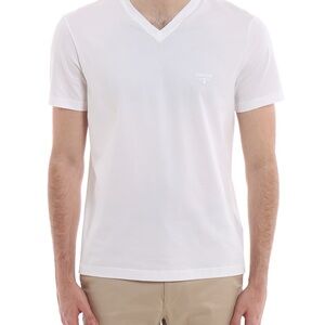 Prada Men's White V-Neck Shirt